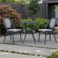 3 Pieces CafeRattan Garden Dining Table and Chairs Set