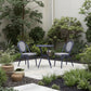 3 Pieces CafeRattan Garden Dining Table and Chairs Set