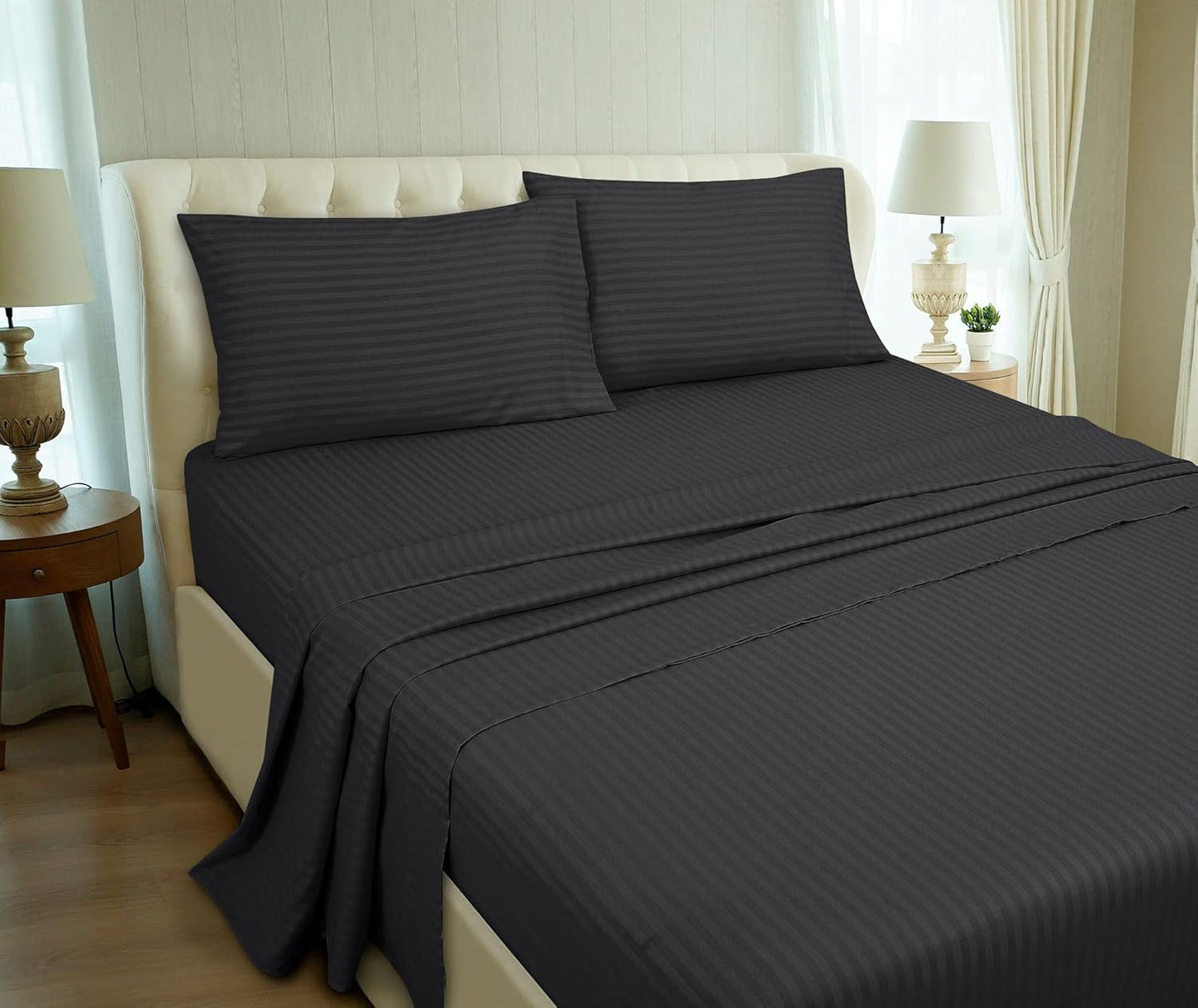 4 Piece Bedding Set brushed Microfiber Flat Sheet