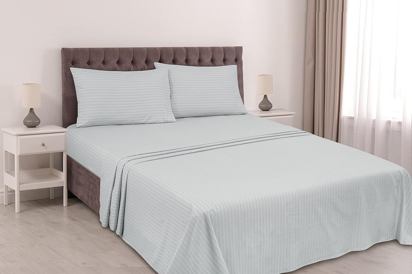 4 Piece Bedding Set brushed Microfiber Flat Sheet