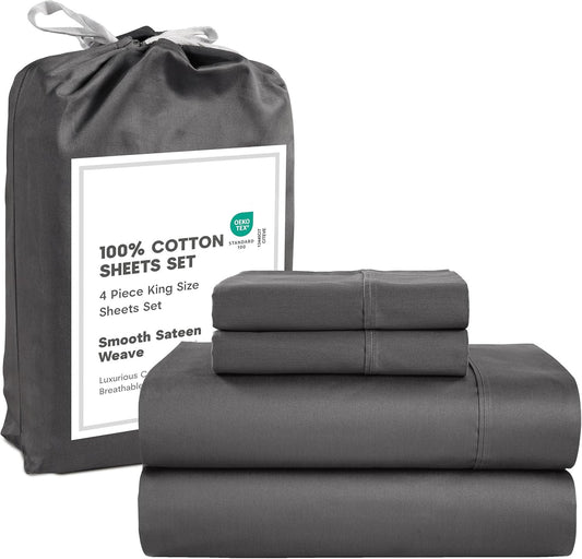 100% Cotton Deep Pocket Bed Sheets Set