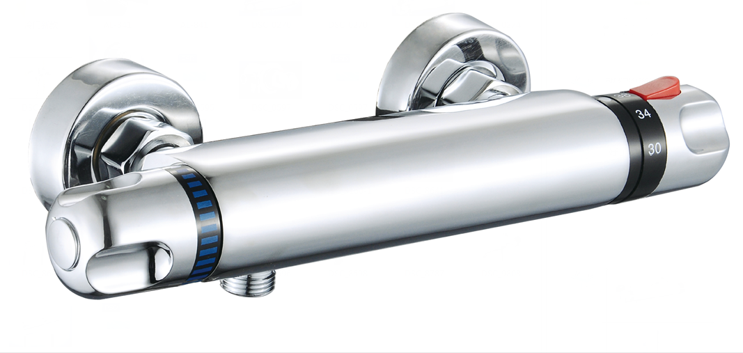 Chrome Thermostatic Shower Mixer, Wall Mounted Shower Mixer Valve Anti Scald Tap, Hot & Cold Water Mixer Intelligent Constant Temperature